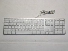 Apple A1243 Wired USB Keyboard Extended Numeric Keypad Silver White Mac PC picture