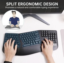 Uhuru UEKM-20 Wireless Ergonomic Keyboard Mouse Combo New Open Box Complete  picture