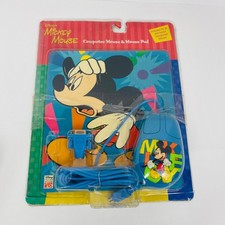 Disney Mickey Mouse Computer Mouse Mouse Pad Blue PS 2 Serial Vintage Repackaged picture