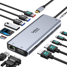 Selore USB C Docking Station Dual Monitor,Laptop Docking Station,14 in 1 Docking picture