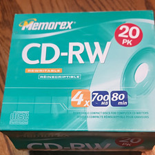 Memorex CD-RW Rewritable 4x 700MB 80min 20-Pack Jewel Case MPN 3202 3409 picture