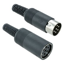 Pair 6-Pin DIN Plug + Socket Connector picture