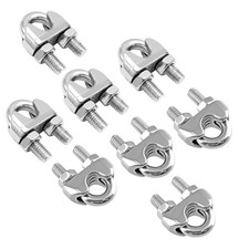 6 Pack 3/8 Inch M10 Stainless Steel Wire Rope Cable Clip Clamp picture