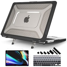 Case for MacBook Pro 14 Inch, Black, 4 Count, Hard Plastic Shell picture
