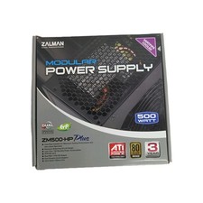ZALMAN ZM500-HP Plus 500 WATT POWER SUPPLY With Original Box Barely Used picture