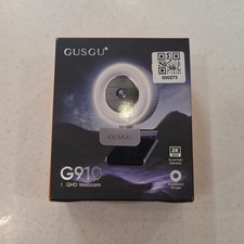 GUSGU G910 Webcam Silver 2K QHD Streaming Camera Ring Light Privacy Cover picture