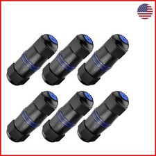 6-Pack Blue Waterproof RJ45 Couplers - Shielded & PoE Supported for Outdoor Use picture