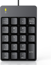 USB Wired Numeric Keypad 19 Key Number Pad Keyboard for Laptop PC Black picture