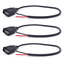EAHOSUCC 3PCS 20AWG 0.3M/1FT USB 2.0 A Female Jack 3 PCS 1 FT, Black  picture