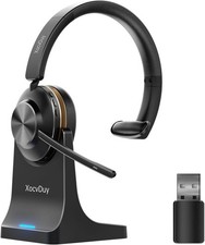 XocvDuy Bluetooth Headset, Wireless with Mic for Work, Black NEW Open Box picture