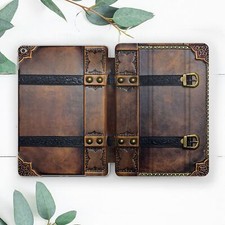 Vintage Old Book Print Dark Brown Case For iPad Pro Air Mini Retro picture