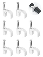 Cable Clips 100Pcs 8mm Nail in Clips for Round Ethernet Cables Wall Clips picture