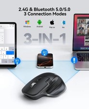 TECKNET Wireless Ergonomic Tk-ms029 2.4 GHZ USB Receiver Optical Mouse Pc Laptop picture
