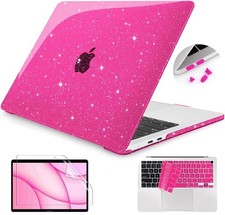 Pink Glitter Case Compatible with MacBook Air 13 inch 2021 2020-2018 Release ... picture