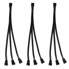 3 Pack Computer PC PWM Fan Splitter Cable 1 to 3 (4 Pin+3 Pin) picture