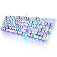 YSCP Typewriter Style Mechanical Gaming Keyboard RGB Backlit Wired with Blue ... picture
