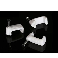 100 PCS 14mm Flat Ethernet Cable Wire Clips Single Coaxial Cable Clamps with  picture