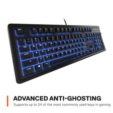 STEELSERIES APEX 100 GAMING KEYBOARD - TACTILE & SILENT - BLUE LED -  BLACK picture