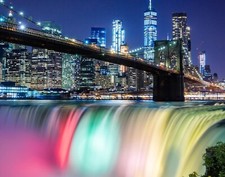 Brooklyn Bridge Fantasy Waterfall Mousepad Computer Mouse Pad  7 x 9 picture