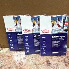 New 3 PACKS Office Depot Premium High-Gloss Inkjet Photo Paper 4x6 50 Sheets picture