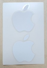 Apple Logo Stickers 2-Pack White Decals MacBook iPhone iPad Laptop NEW picture