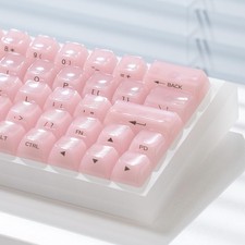 Crystal Transparent Keycaps Pink PC MDA Profile 115 Keys Side Print picture