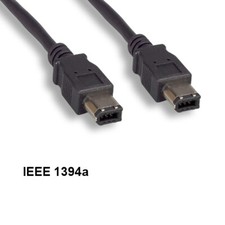 10 Feet IEEE-1394A 6 Pin Cable Black Male Firewire 22 AWG 400 Mbps iLINK DV PC picture
