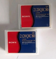 Pair of Sony 120MB PreFormatted QIC-80 Mini Data Cartridges 2120QIC80  picture