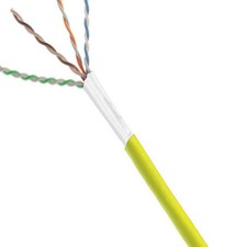 Cat 6A 4pr Riser UTP Yellow Cable-Panduit 23AWG Solid Cu 1000 ft reel picture