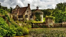 Landscape architecture old building trees nature bricks Custom Gaming Mat Desk picture