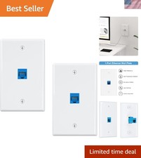 Easy Install 2-Pack Ethernet Wall Plate with RJ45 Keystone Insert, Blue Design picture