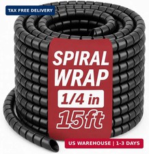 Spiral Wrap Hydraulic Hose Protector, 1/4 Inch x 15FT Heavy Duty Spiral Cable Pr picture