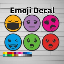 Emoji Decal (vinyl Sticker, Car laptop window tumbler water bottle) smiley face picture