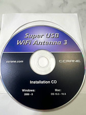 C.Crane Super USB WiFi Antenna 3 Drivers Update CD Windows 2000-8 picture