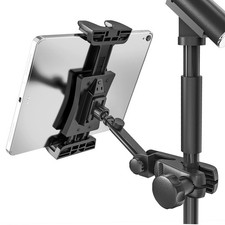 JUBOR Tablet Holder for Microphone Stand, Mic Music Stand black picture