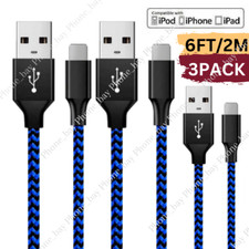 3 Pack 6Ft USB Fast Charger Cord Charging Cable For iPhone 14 13 12 11 XS 8 7 6 picture