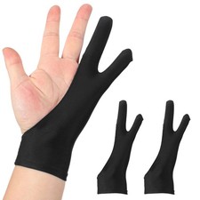 2pcs Artist Drawing Glove m Size Two Fingers Graphics Painting Glove Black picture