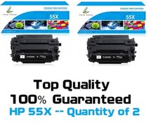 2 New Factory Sealed 55X Toner Cartridges Compatible to HP CE255X 55X picture