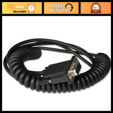 Coiled RS-232 Cable with DB9 Female Connector, 3m/9.8ft, Black - High Quality picture