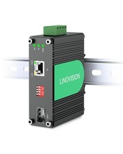 LINOVISION Industrial 10 Gigabit Ethernet Fiber POE+ Switch, small, black picture