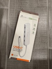j5create USB-C to 4-Port Gen 2 Hub Unisex OS White NWOT JCH345EW 10Gbps Eco picture