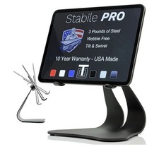 THOUGHT OUT STABILE PRO S IPAD TABLET STAND PIVOTING HEAVY STEEL SILVER USA picture