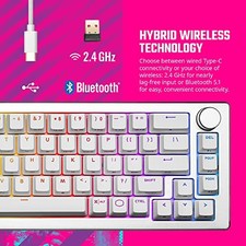 WHITE - COOLER MASTER CK721 65% HYBRID WIRELESS 2.4GHZ/BLUETOOTH SILVER/WHITE picture