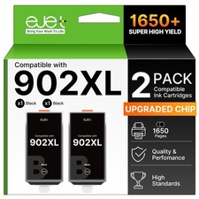ejet 902XL Ink Cartridges 2 Pack Black for HP Officejet Pro 6978 6968 6970 6958 picture