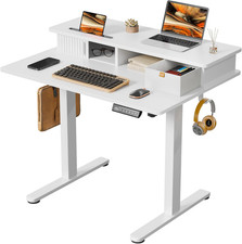 35 Inch Electric Standing Desk with Monitor Stand Storage Height Adjustable picture