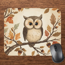 Owl Mouse Pad | Woodland Fall Decor | Autumn Desk Accessory picture