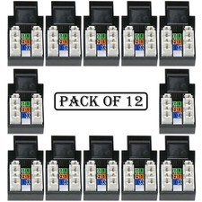 12x Cat3 RJ11 RJ12 Telephone Phone Line Keystone Jack 110 Punch Down 6P6C Black picture