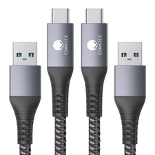 CONMDEX Android Auto USB Cable [3ft, 2-Pack] 10Gbps, 3A Fast 3ft+3ft, Grey picture