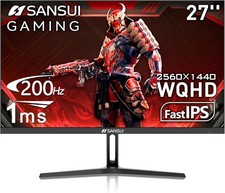 SANSUI 27 Inch WQHD 2560 x 1440 IPS Gaming Monitor, 180Hz 1ms Computer Monito... picture