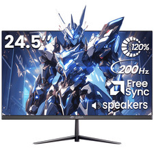 CRUA 24.5 Inch Gaming Monitor, IPS Full HD 1920x1080, 200Hz Refresh Rate, 120% picture